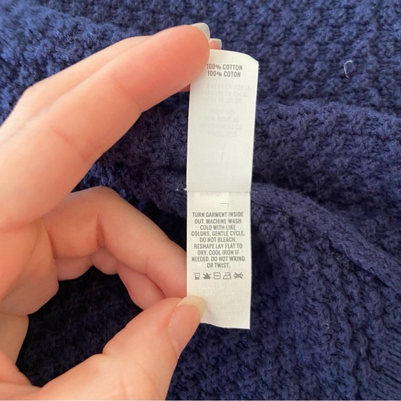 Aerie Oversized Varsity Cardigan in Navy Blue - Picture 14 of 16